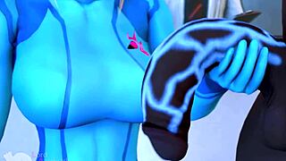 Zero suit Samus gets birthday facefuck with monster cock 😈🍆🎂