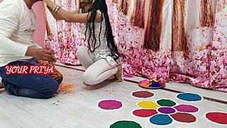Holi Special Priya Fucks Stepbrother Rough Wedding Party Fun