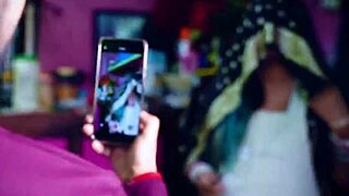 Desi indian bhabhi's massive boobs jiggle wildly during rough kitchen fucking while cooking