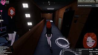 A MODEST GIRL gets CAUGHT exhibiting her HUGE TITS and ASS in hentai game