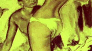 Vintage Bent-Over Doggystyle Erotic Scene In Retro Style