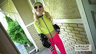 leashed chanel shortcake bent over for rough facial