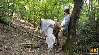 Cheating Black Bride Fucked Doggystyle in Forest