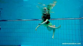 Shy Petite Russian Blonde Nina Mohnatka's Small Tits Underwater Pool Tease