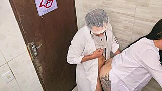 doctor and nurse fuck wildly in hospital bathroom during shift