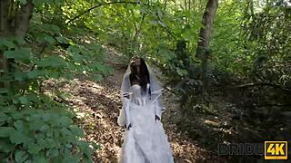 Cheating Black Bride Fucked Doggystyle in Forest