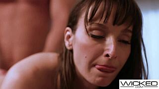 busty brunette wife dreams of hot blonde during husband fuck session