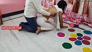 Holi Special Priya Fucks Stepbrother Rough Wedding Party Fun