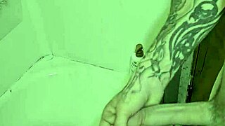 strokin my huge cock in out shower solo naked small waist sexy tease