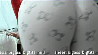 curvy arab milf in pajamas fingers huge ass and clit to wet orgasm