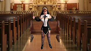 Granny nun Mary Carmen sucks sinful cock deep!