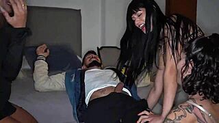 what if your hot girlfriend called muscular neighbors for juicy foursome rough sex?