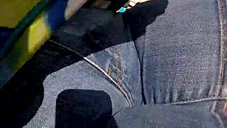 bbw redhead milf bares hairy bush big ass tits nude on public beach