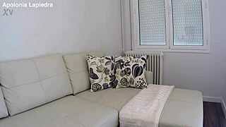 apolonia lapiedra slurps saliva squirt from soaked sofa 💦👅