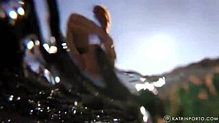 bbw redhead milf bares hairy bush big ass tits nude on public beach