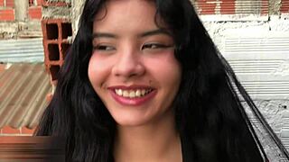 amateur latina couple rides to hard orgasms creampie