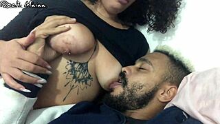 Wanna taste my lactating tits while I breastfeed you?