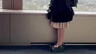 first remote vibe date soaks japanese babe pussy interrupts public walk