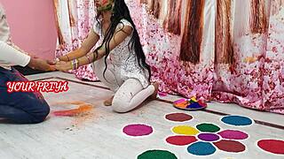 Holi Special Priya Fucks Stepbrother Rough Wedding Party Fun