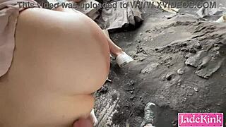 Pervert construction worker bends over and fucks curvy latina gf's big ass outdoors