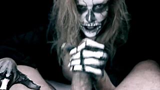 i crave skeleton girl's deep cock sucking on halloween