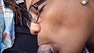 Braces Milf Wife Sucks Ebony Monster Cock Then Doggy Fucked in Car