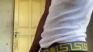 College Boy Jerks Massive Black Cock Cumshot!