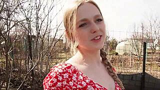 City Guy Fucks Big-Tit Ranch Brunette in Bedroom After Arrival