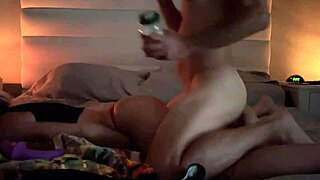 Athletic babe cums twice from double penetration then swallows