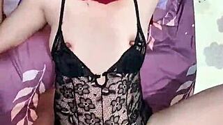 gadis berhijab gets vibrator and cock stuffing her horny pussy at once