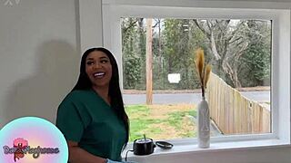 Wax appointment turns juicy with bbw ebony licking curvy pussy!