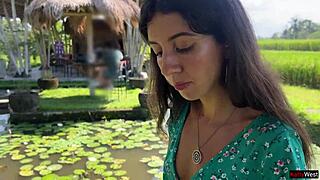 Skinny Teen's Public Cumwalk Cafe Pasta Dripping Semen on Face