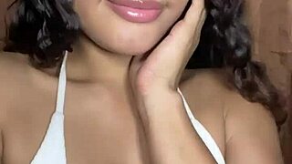 Petite innocent miniskirt babe secretly fingers her smooth young pussy on homemade webcam