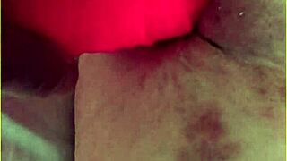 Wifey slides that huge 10-inch dildo deep in her shaved pussy