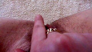 hairy brunette milf squirts from ass fuck clit jerk and wet orgasm in amateur fetish solo