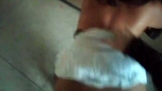 horny latina couple creampies in abandoned street spot