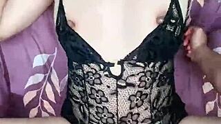 gadis berhijab gets vibrator and cock stuffing her horny pussy at once