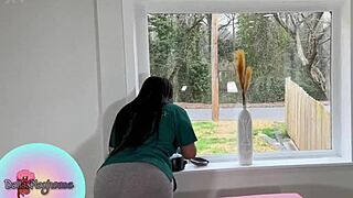 Wax appointment turns juicy with bbw ebony licking curvy pussy!