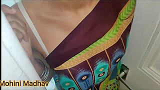 Fucked a random store guy bent over in my green saree with dirty hindi talk