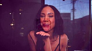 Hot blonde in lingerie fucks hard and cums during interview?