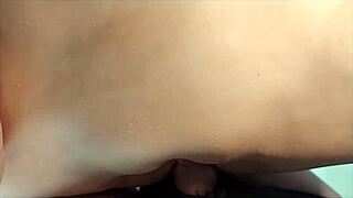 Couple makes tender love close up gently