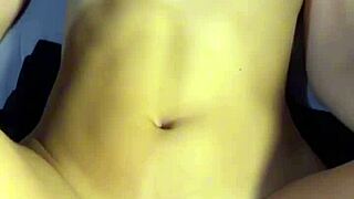roommate girlfriend's fat belly bulges from huge creampie doggystyle pounding
