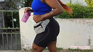 redhead big ass ebony trains hard filmed by lover