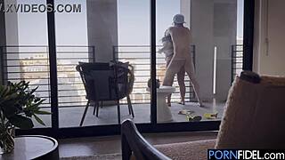 Lexi Victoria's classic milf curves bent over for big cock doggystyle in lingerie outdoors