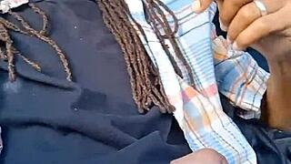 Braces Milf Wife Sucks Ebony Monster Cock Then Doggy Fucked in Car