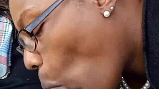 Braces Milf Wife Sucks Ebony Monster Cock Then Doggy Fucked in Car