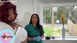 Wax appointment turns juicy with bbw ebony licking curvy pussy!