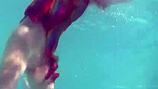 Redhead Nikita Vodorezova Strips Naked Fast Underwater