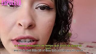 naughty neighbor gives guided handjob flashing natural tits to friend next door