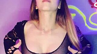 Tiny Latina Blonde Dildo Tease in Stockings